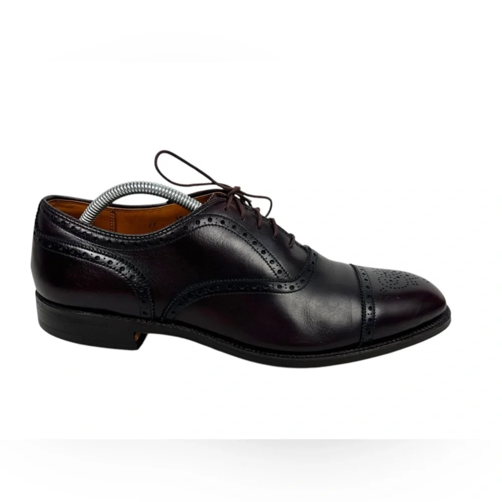 Alden Oxford Dress Shoes Men 11 Brown Leather Cap Toe 908 Brogue Lace Made USA